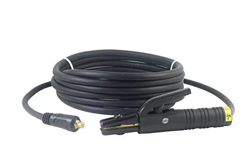 200 Amp Welding Electrode Holder Lead Assembly - Dinse 10-25 Connector - #2 AWG cable (50 FEET)