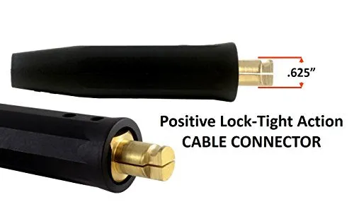 200 Amp Welding Electrode Holder Lead Assembly - LC40 Connector - #2 AWG cable (100 FEET)