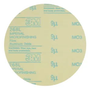 3M Microfinishing PSA Film Disc 268L, 9 Mic 3MIL, Type D, 10 in x NH,Die 1000C