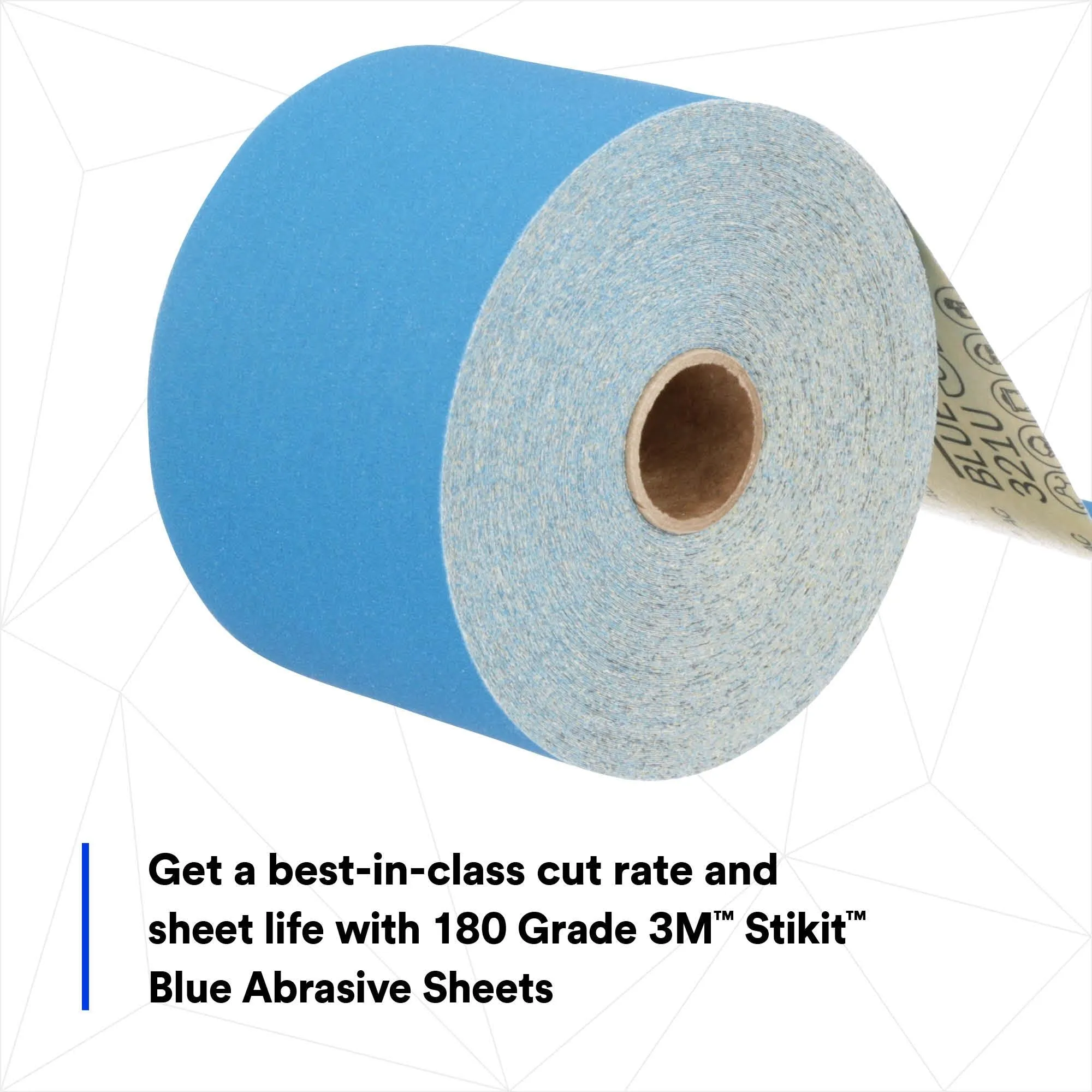 3M Stikit Blue Abrasive Sheet Roll, 36221, 180, 2-3/4 in x 30 yd