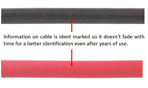 4/0 Gauge AWG - Flex-A-Prene® - Welding/Battery Cable - Black & Red - 600 V - Made in USA (50 FEET OF EACH COLOR)