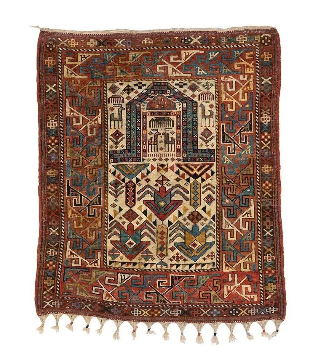 ANTIQUE CAUCASIAN PRAYER RUG