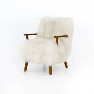 Ashland Armchair Oak and Mongolion Cream Fur