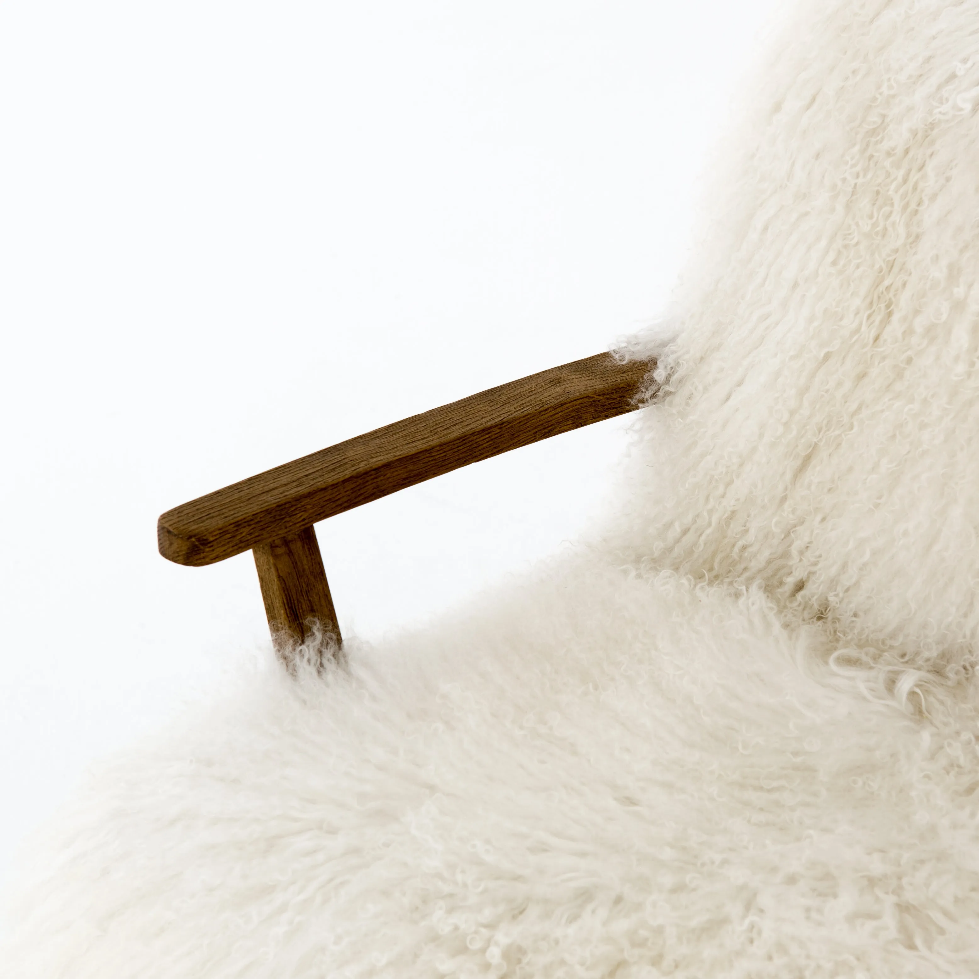 Ashland Armchair Oak and Mongolion Cream Fur