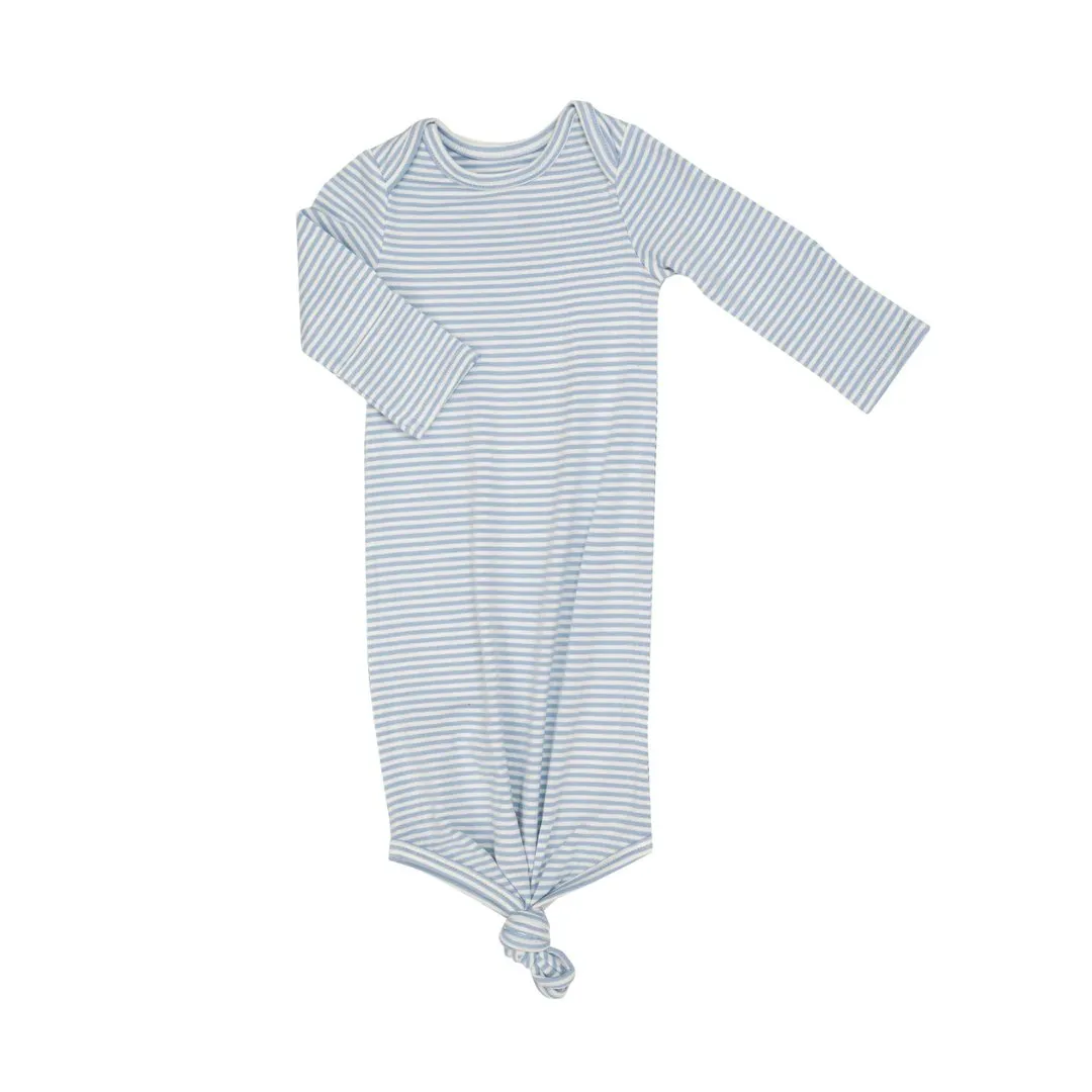 Bedtime Story Animals Blue Stripe Knotted Gown