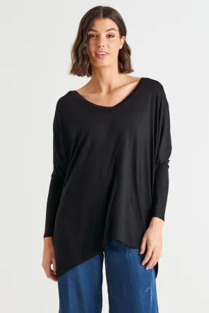 Betty Basics Kyoto V-Neck Tee Black