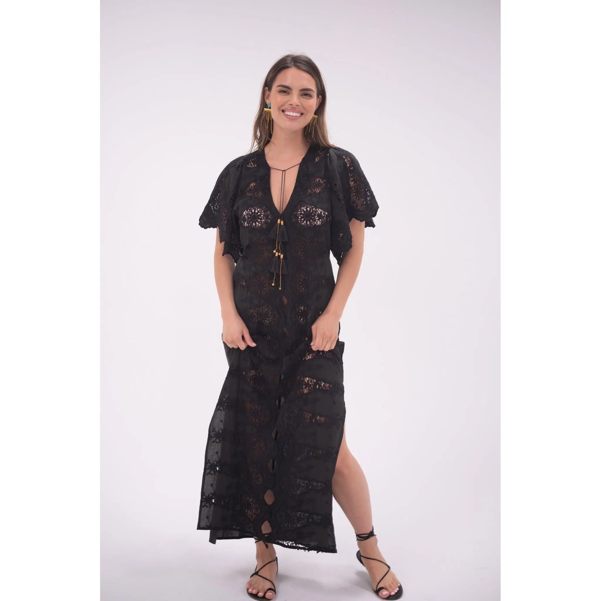 Black Angel Kaftan Lace