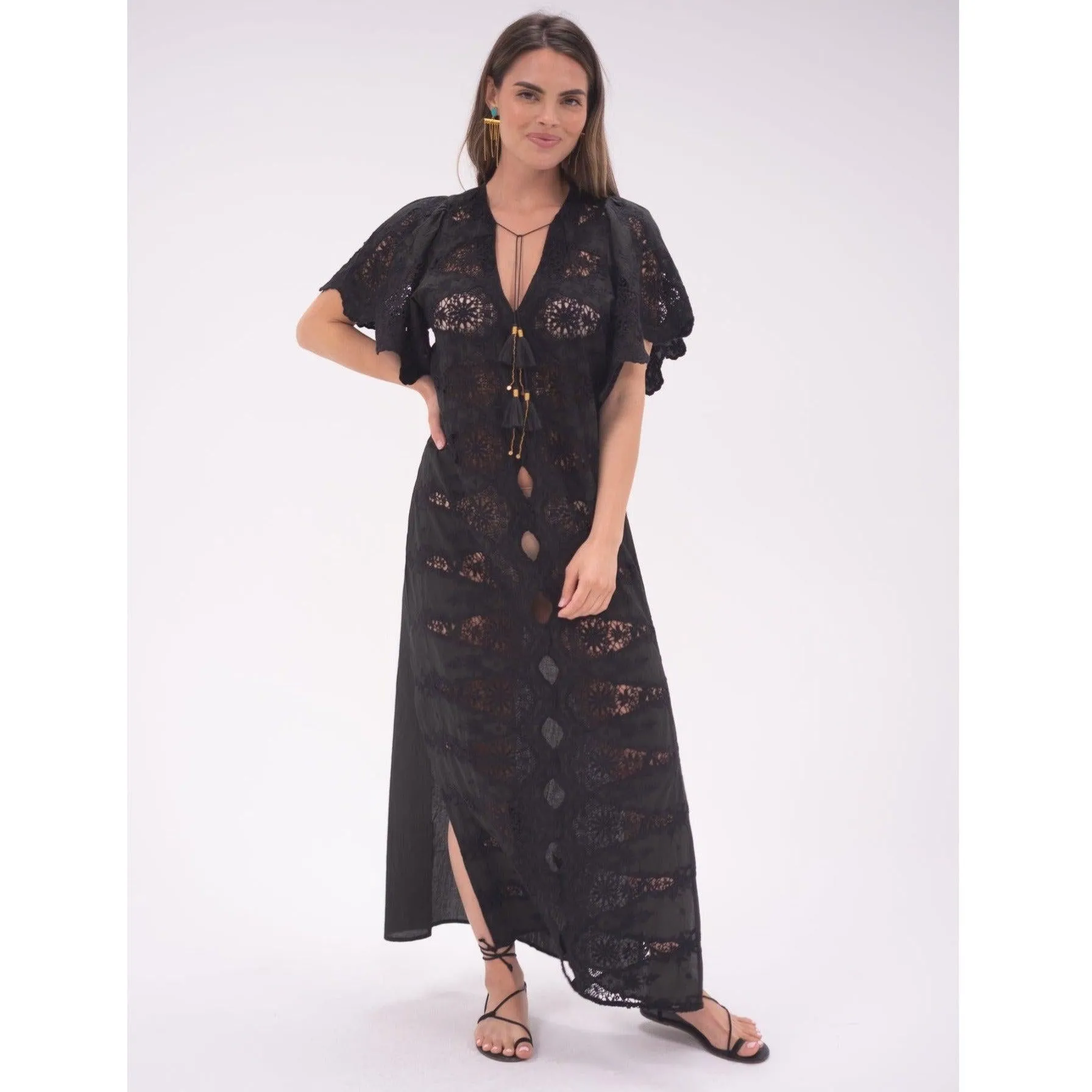 Black Angel Kaftan Lace