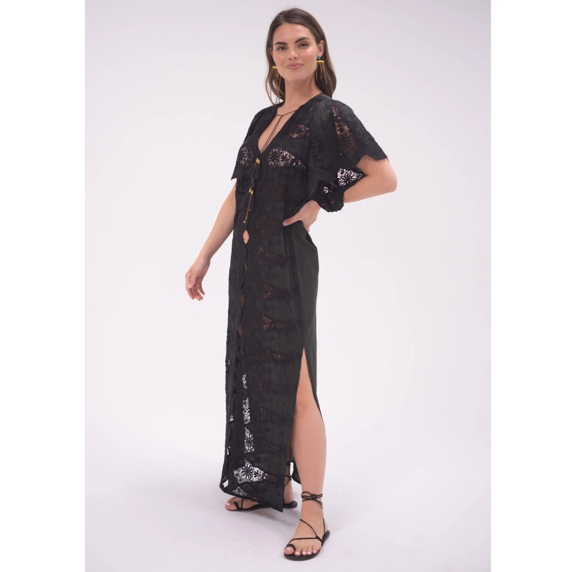 Black Angel Kaftan Lace