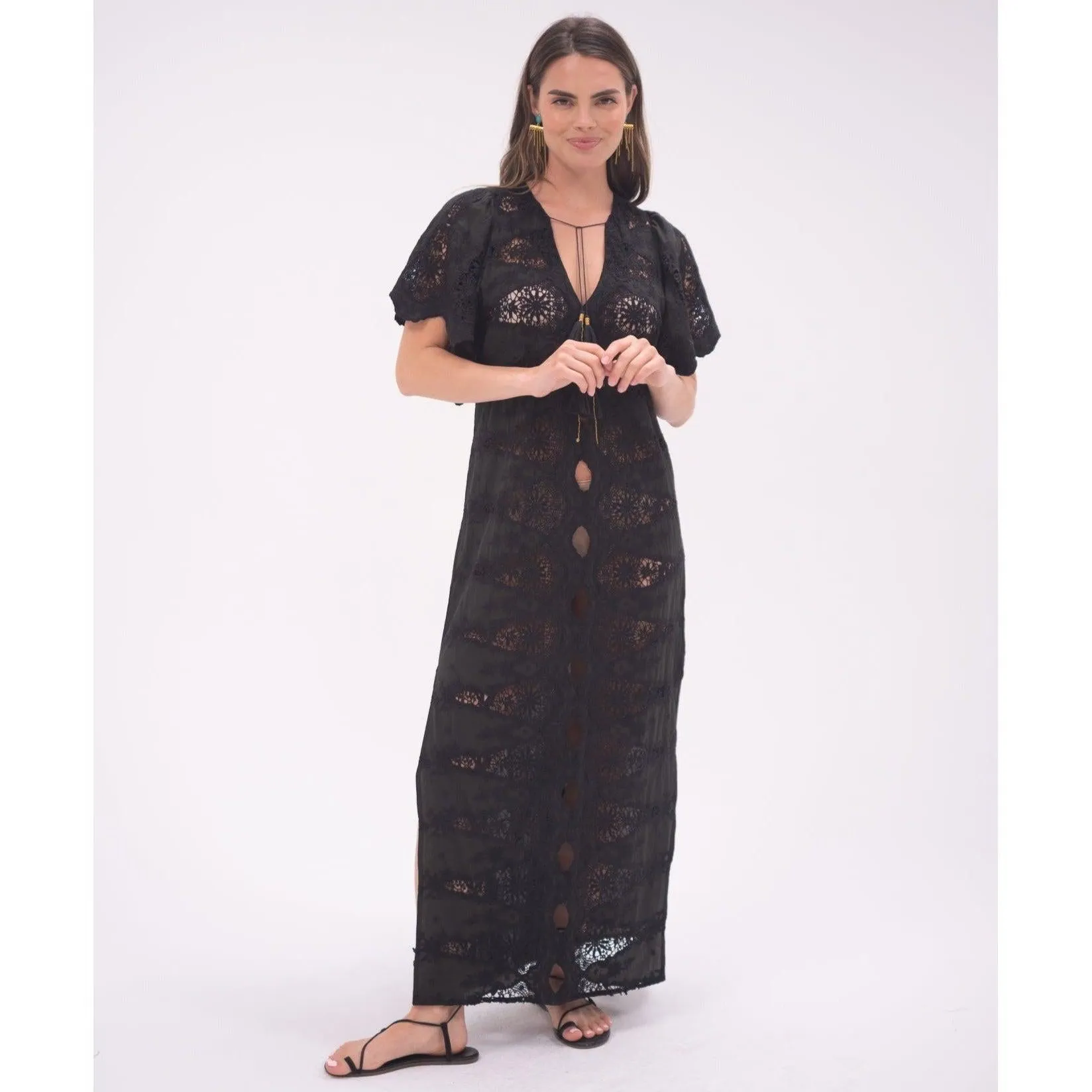 Black Angel Kaftan Lace