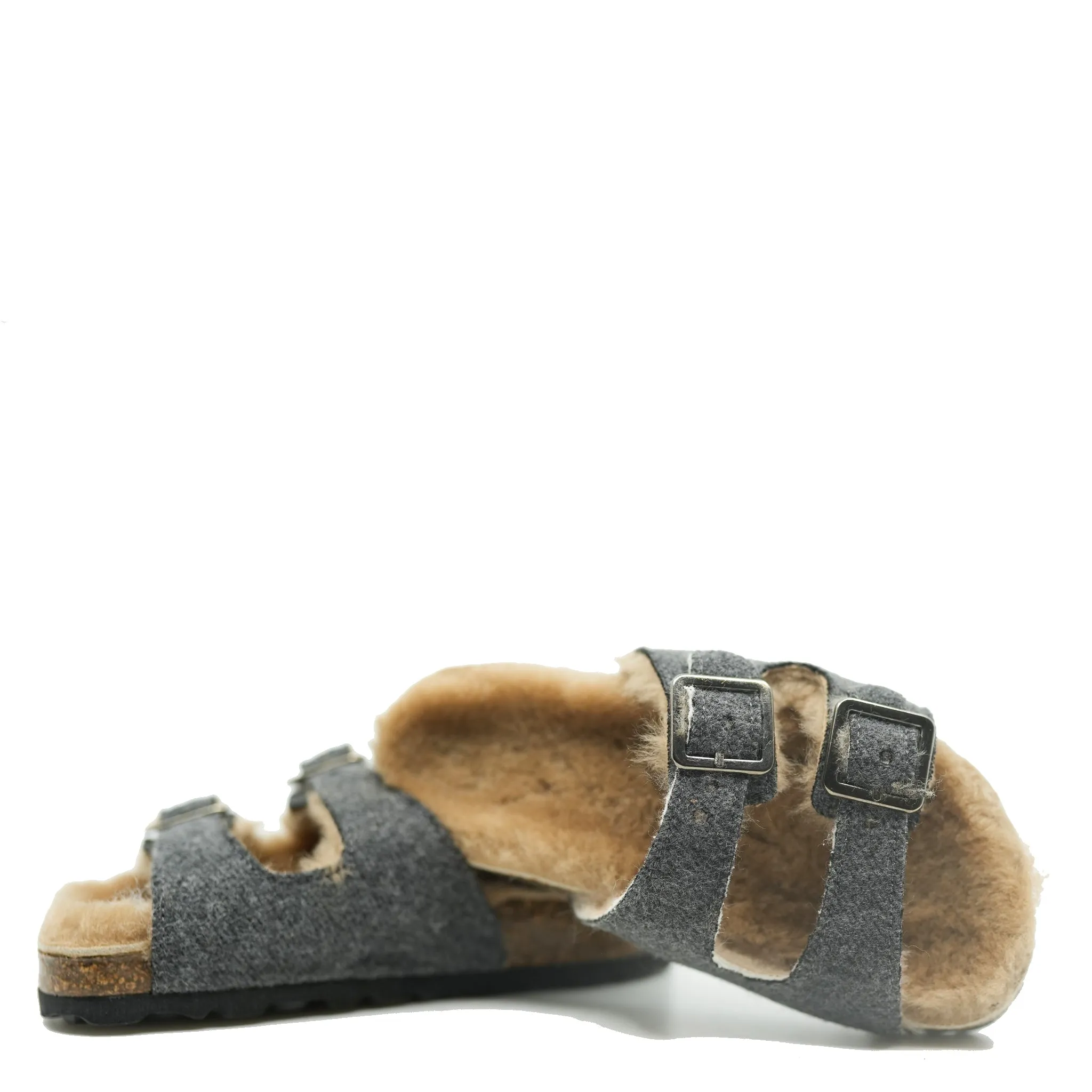 Blublonc Gray Flannel Fur Clog