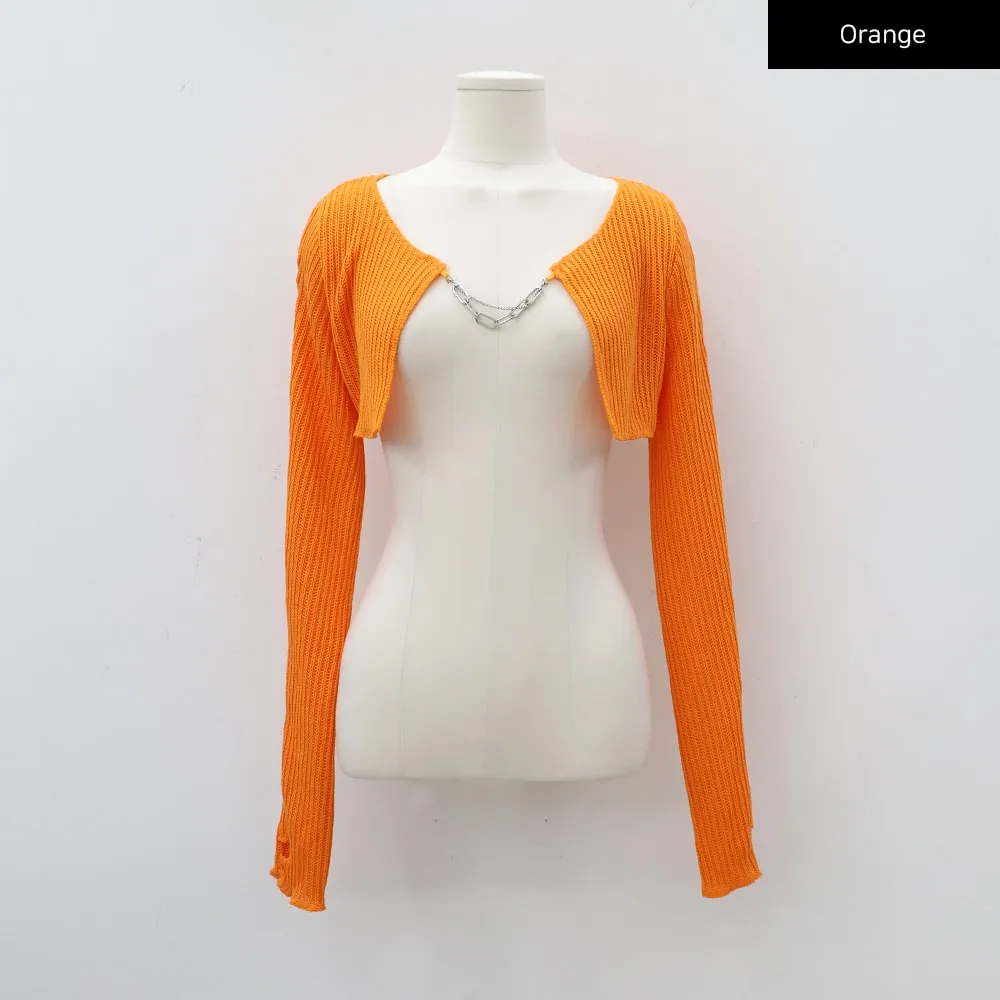 Chain Tied Crop Cardigan CM6