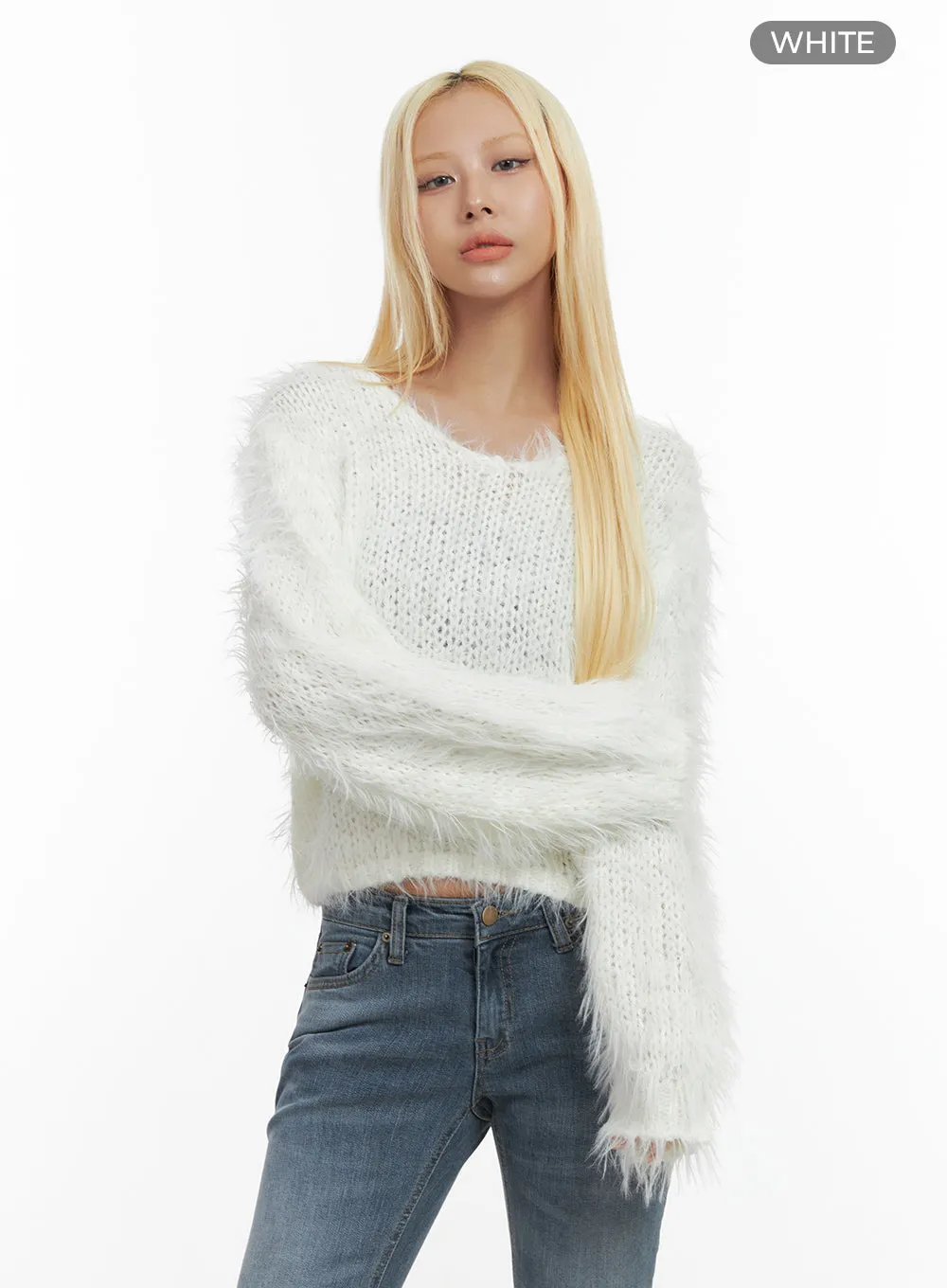 Crop Fur Knit Top CO414