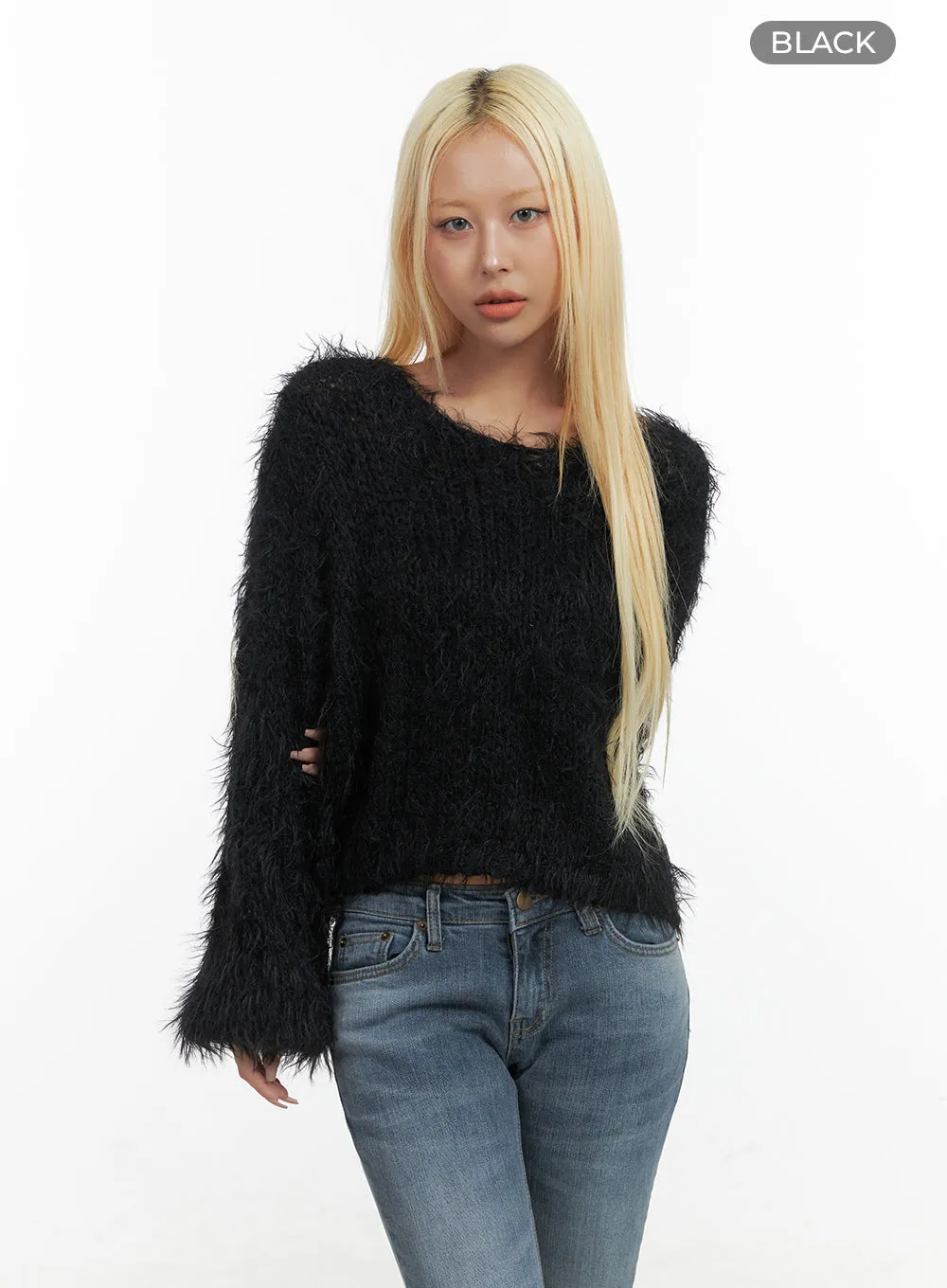 Crop Fur Knit Top CO414