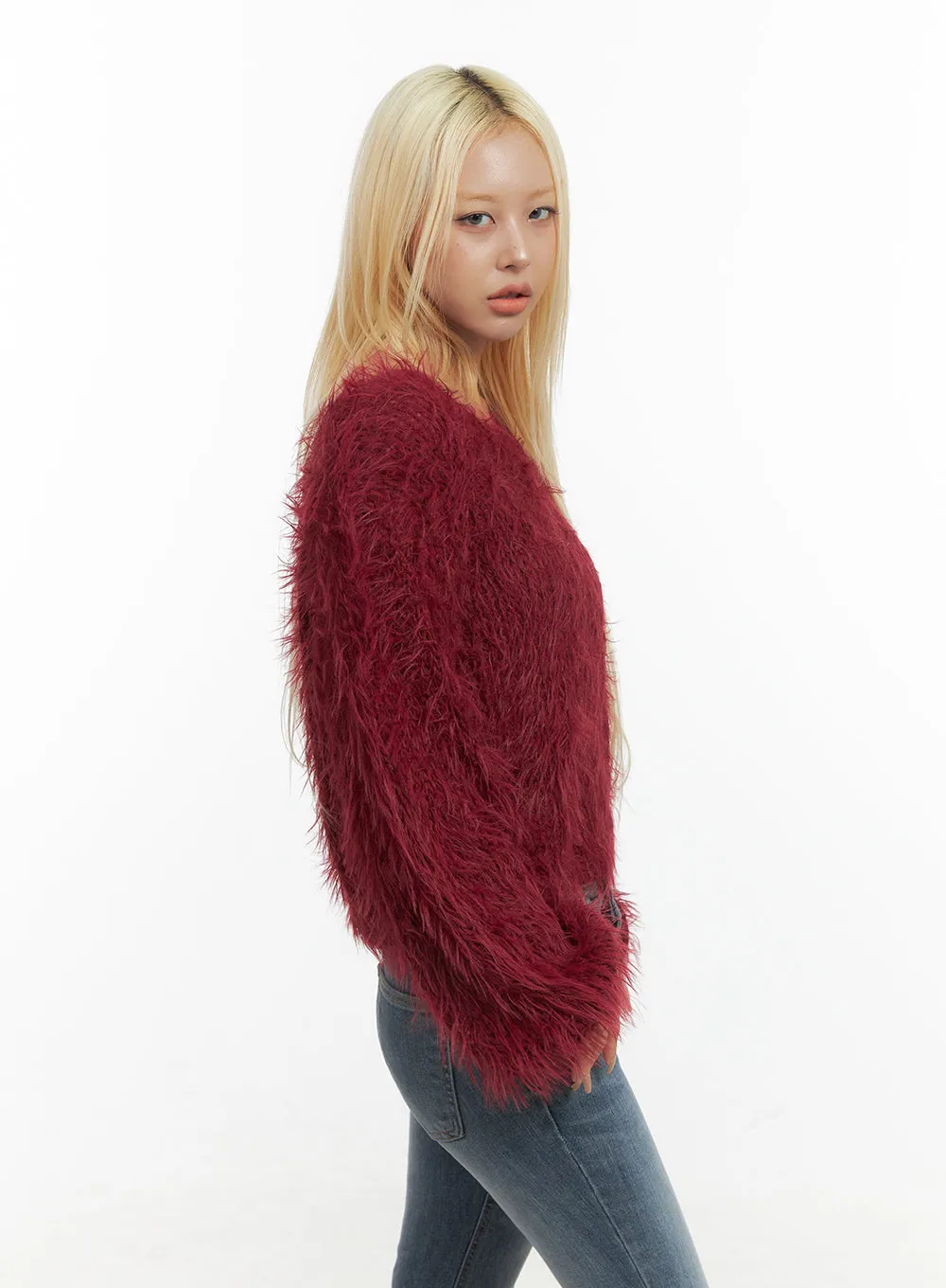 Crop Fur Knit Top CO414