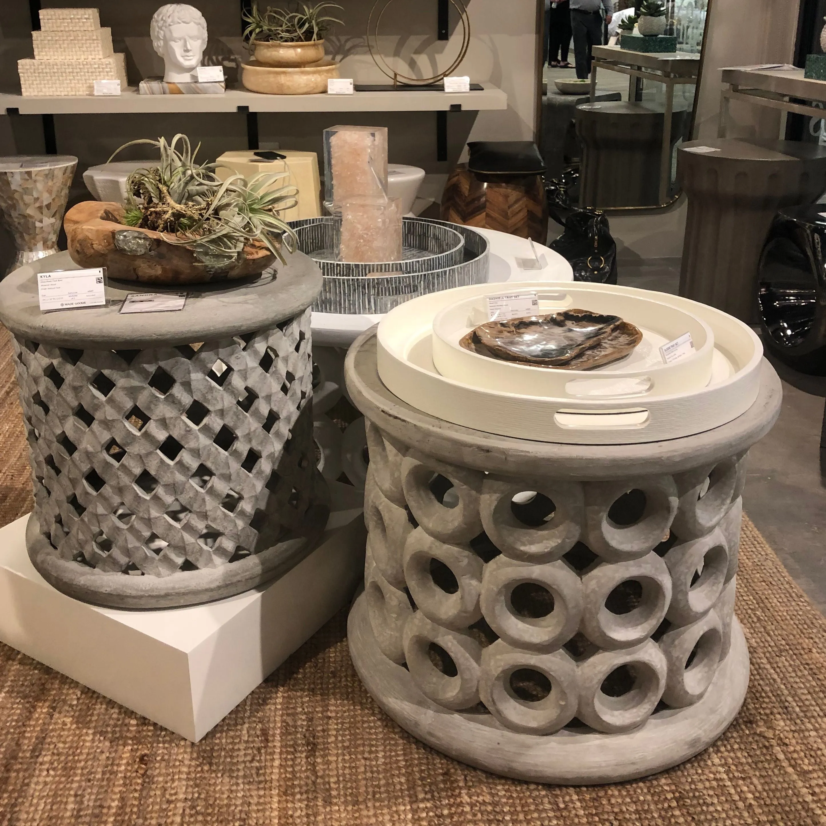 Dagen Side Table Distressed Gray Stone