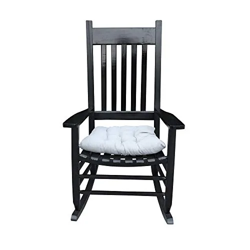 Depointer Life Rocking Chair Populus Wood Frame Outdoor& Indoor for Garden,Lawn,Balcony,Backyard and Patio Porch Rocker with Cushion,Black