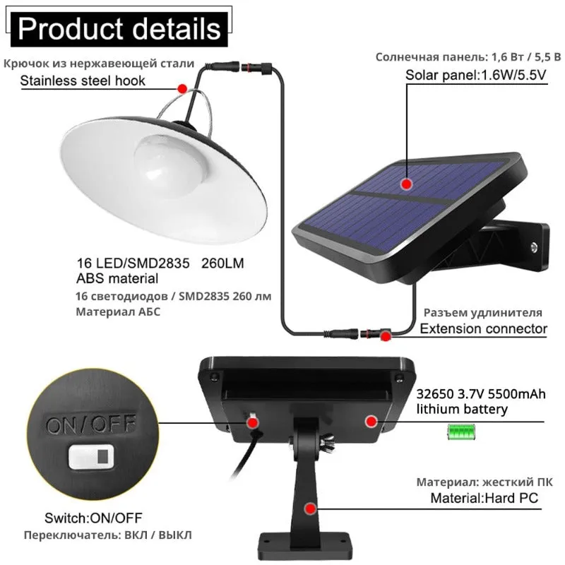 Double Head Solar Pendant Light