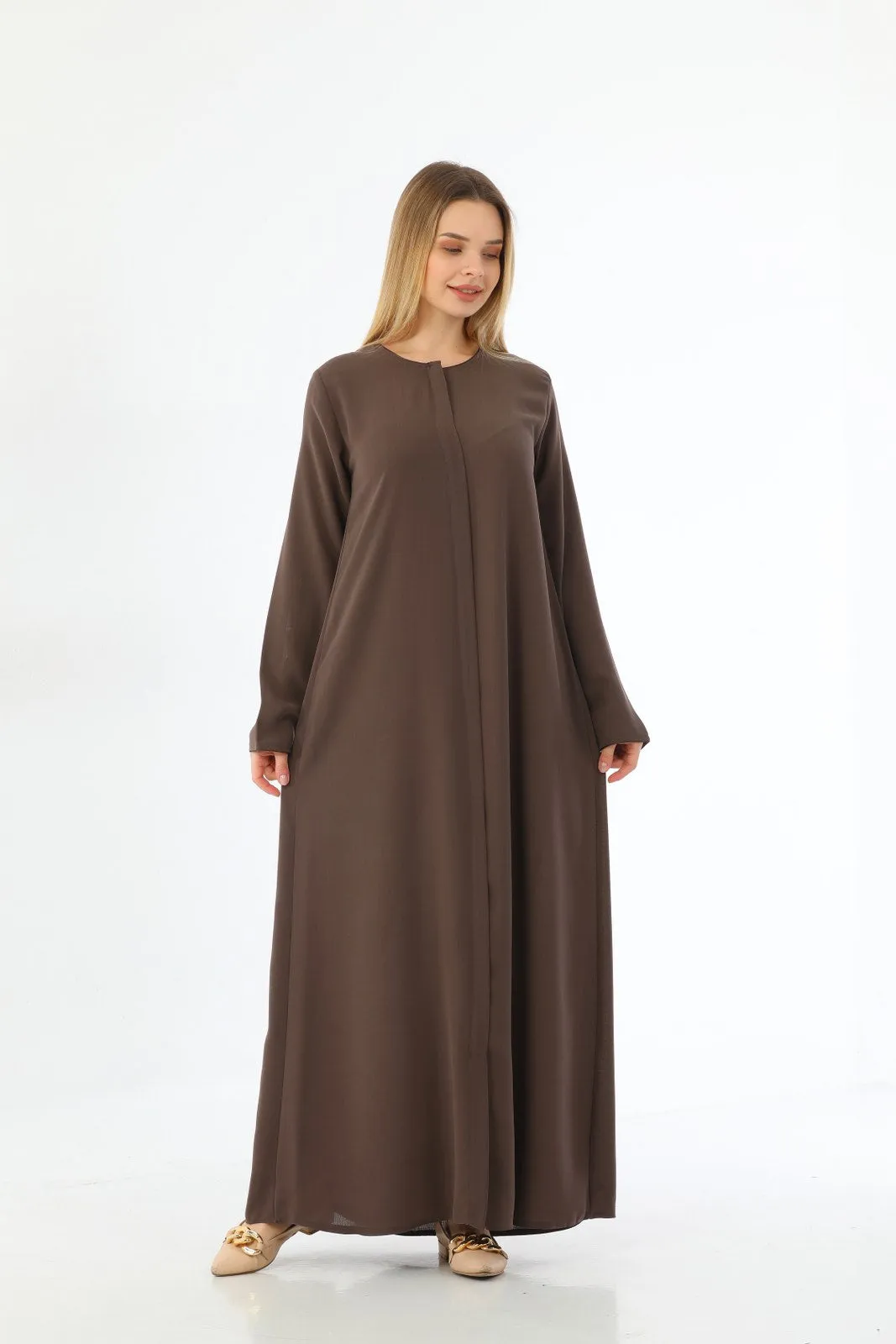 ECM 1749 Long Abaya Mink