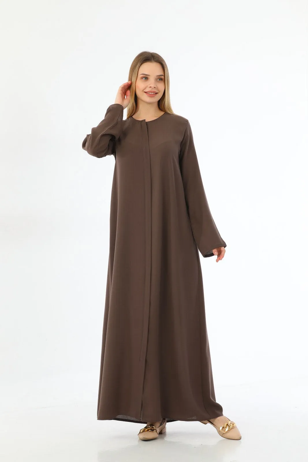 ECM 1749 Long Abaya Mink