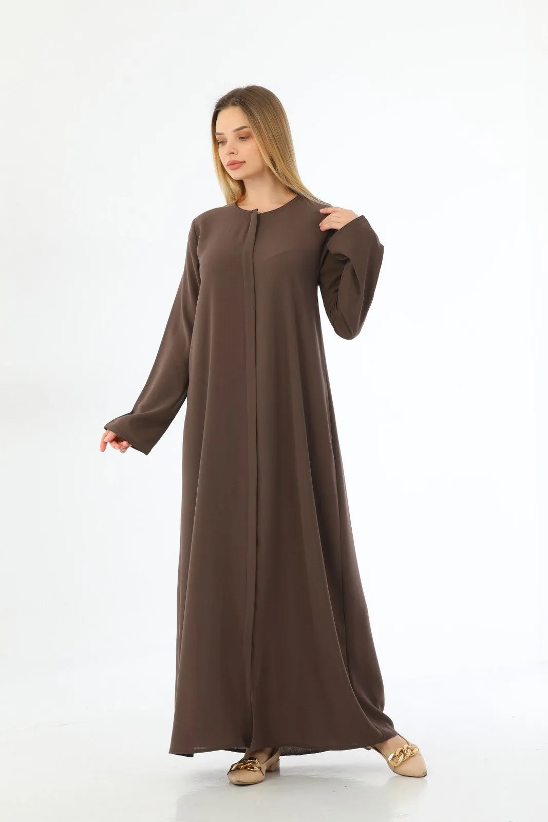 ECM 1749 Long Abaya Mink