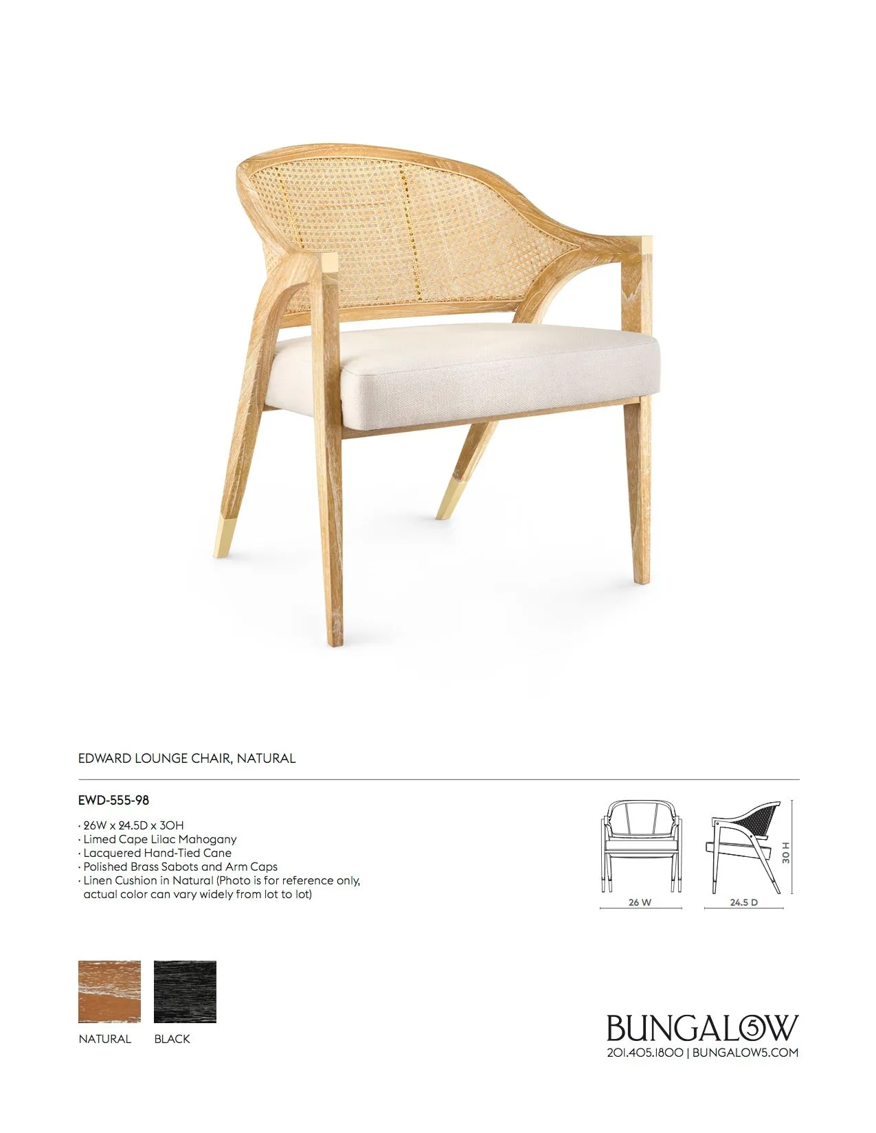 Edward Lounge Chair Natural Set