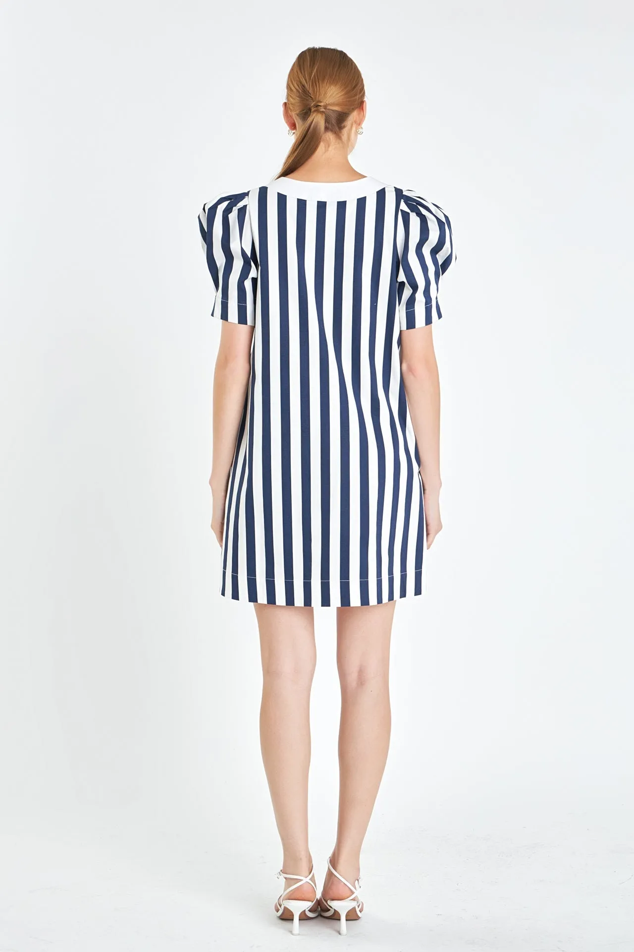 English Factory - V-neck Puffy Sleeves Dress