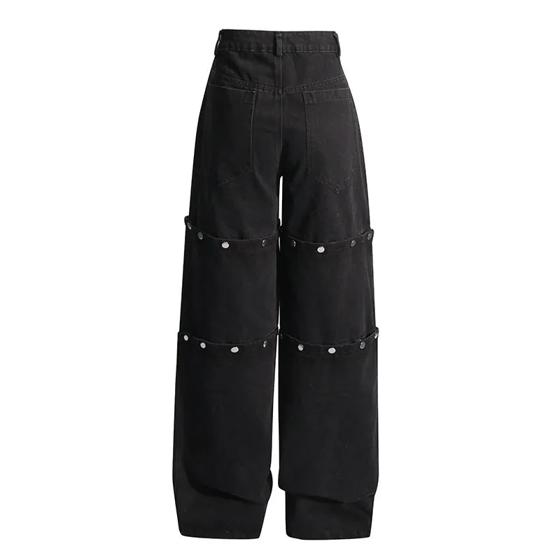 Fashionkova 2000s fashion Niche High-Grade Trousers 2024 Spring New Fashion Personality Trendy Detachable Jeans