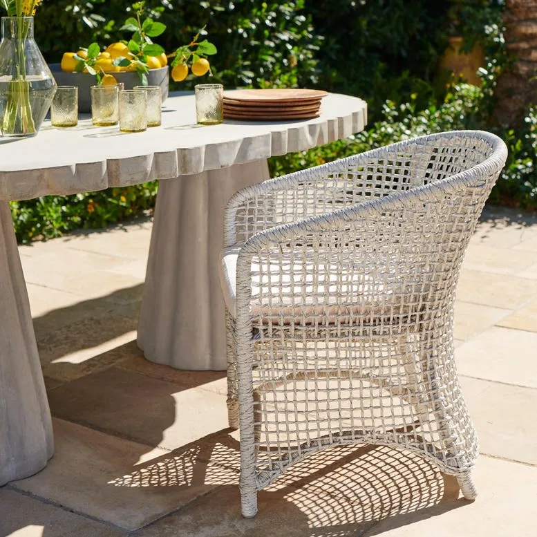 Helena Dining Chair Speckled White Wicker