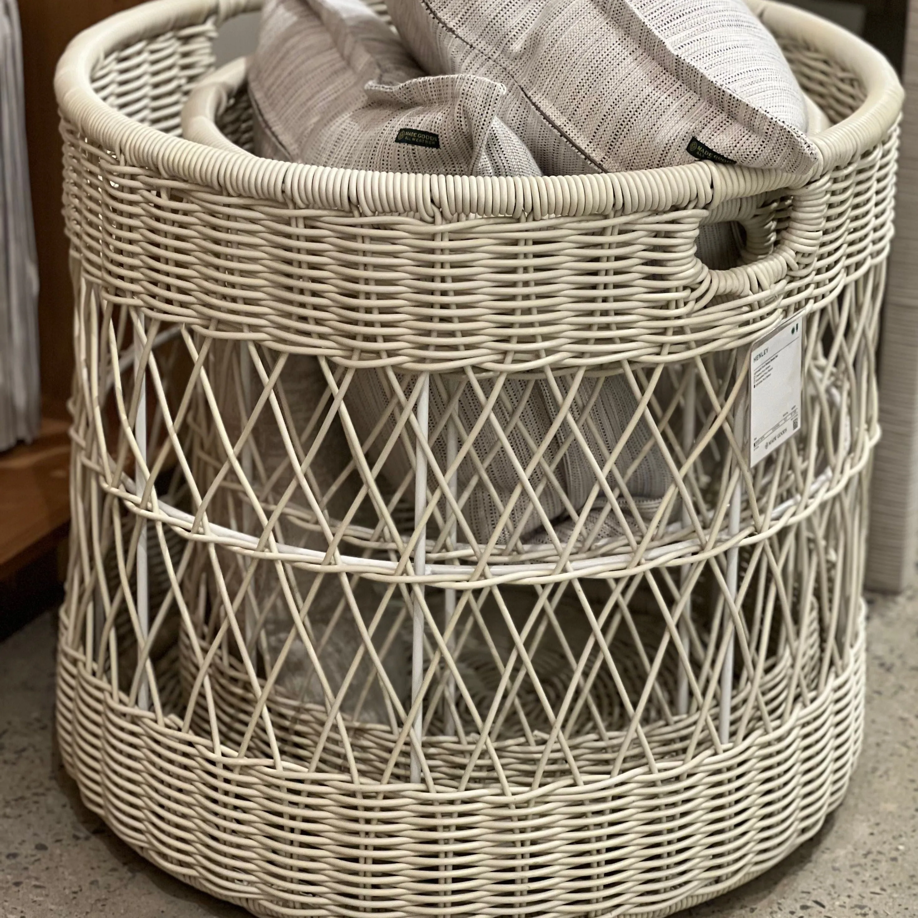 Henley Basket Set Off White Rattan