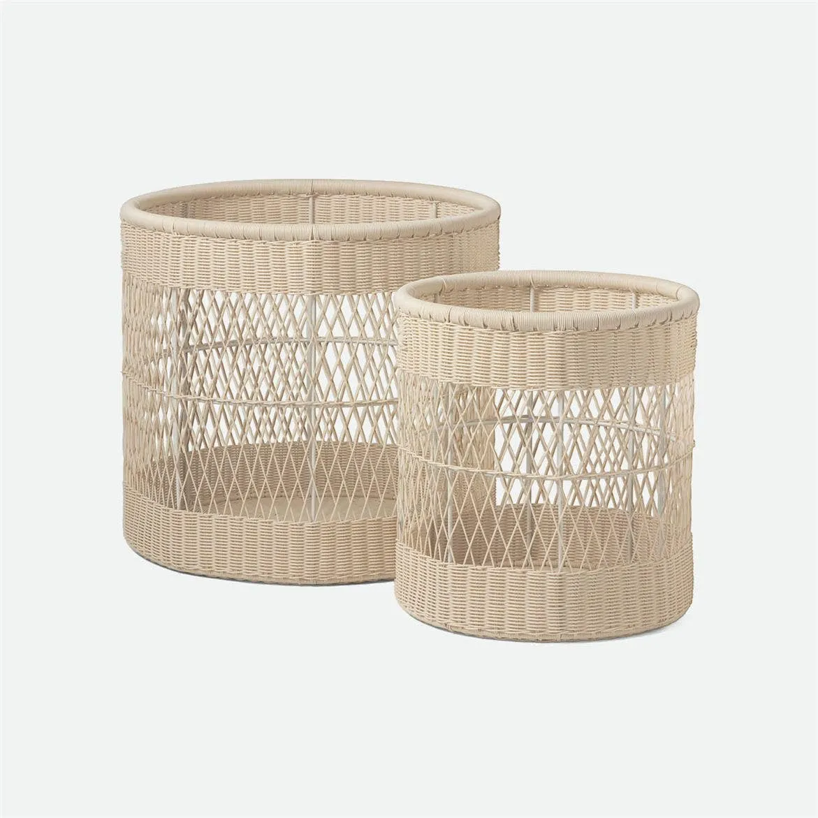 Henley Basket Set Off White Rattan