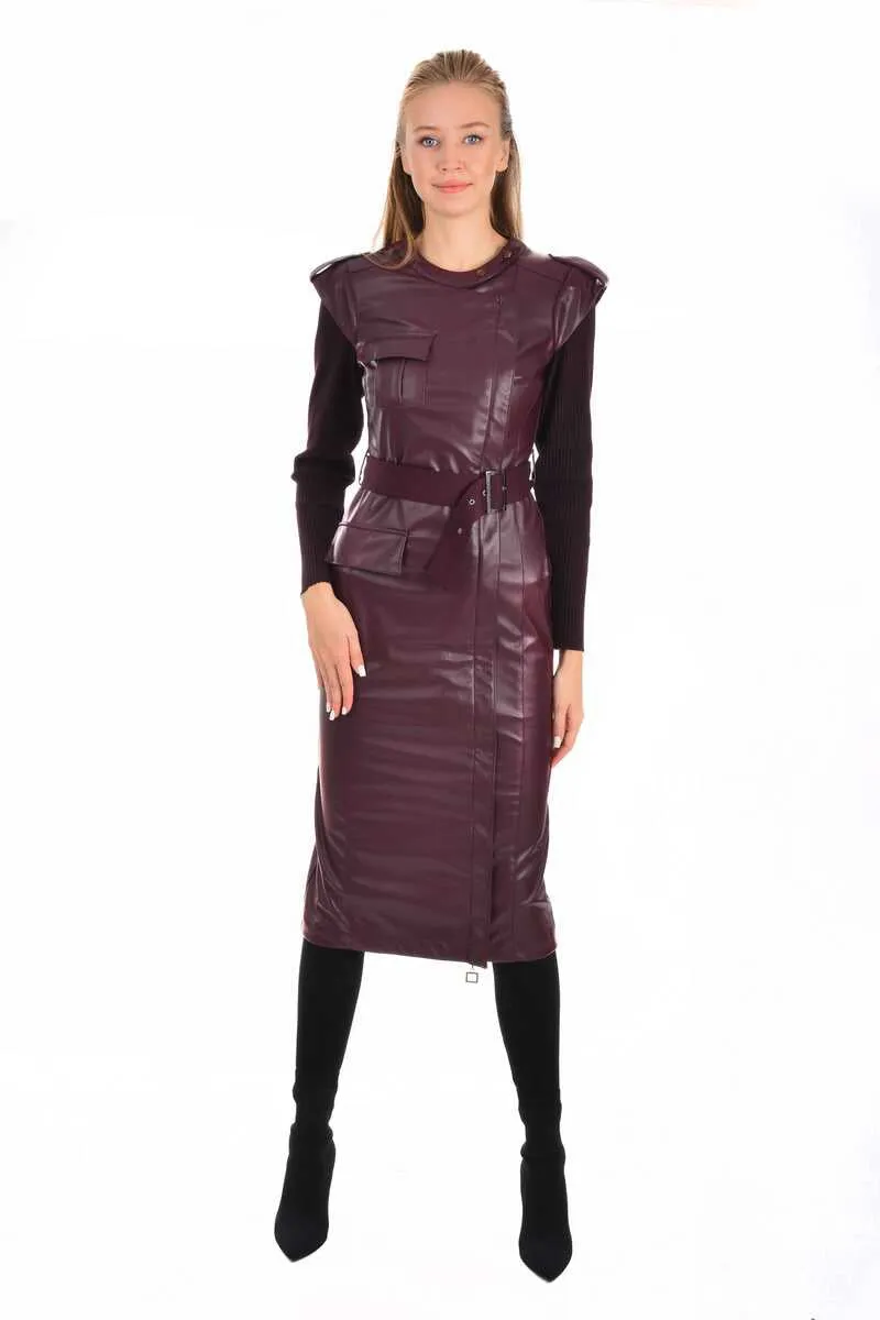 HK 2230 Burgundy Leather Cape