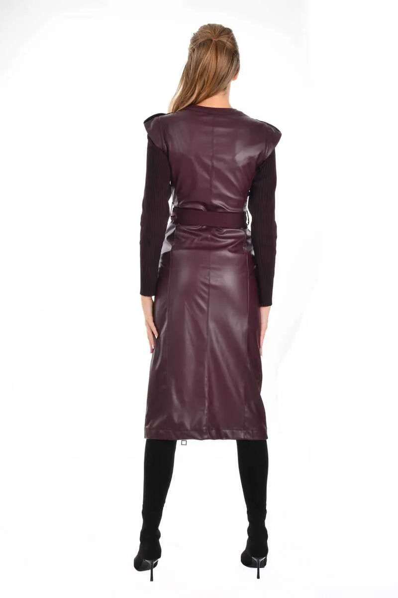 HK 2230 Burgundy Leather Cape