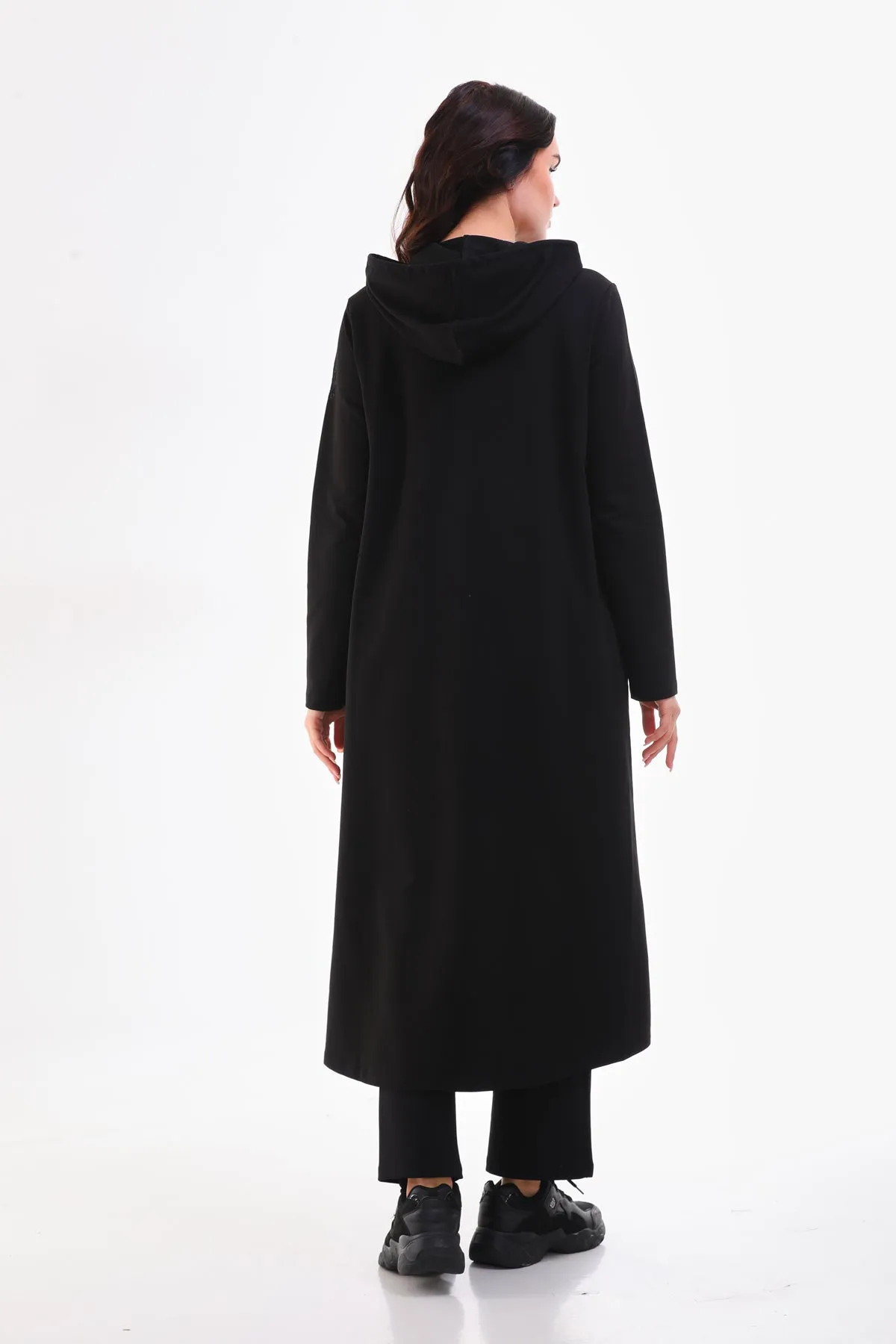 JMN Long Zipup Cape Tracksuit Black