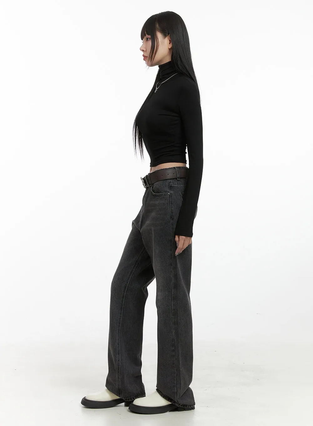 Libby Black Denim Bootcut Jeans OO401