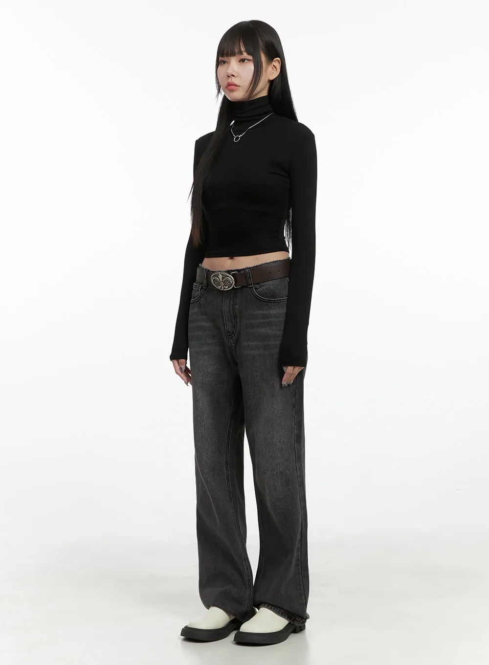 Libby Black Denim Bootcut Jeans OO401