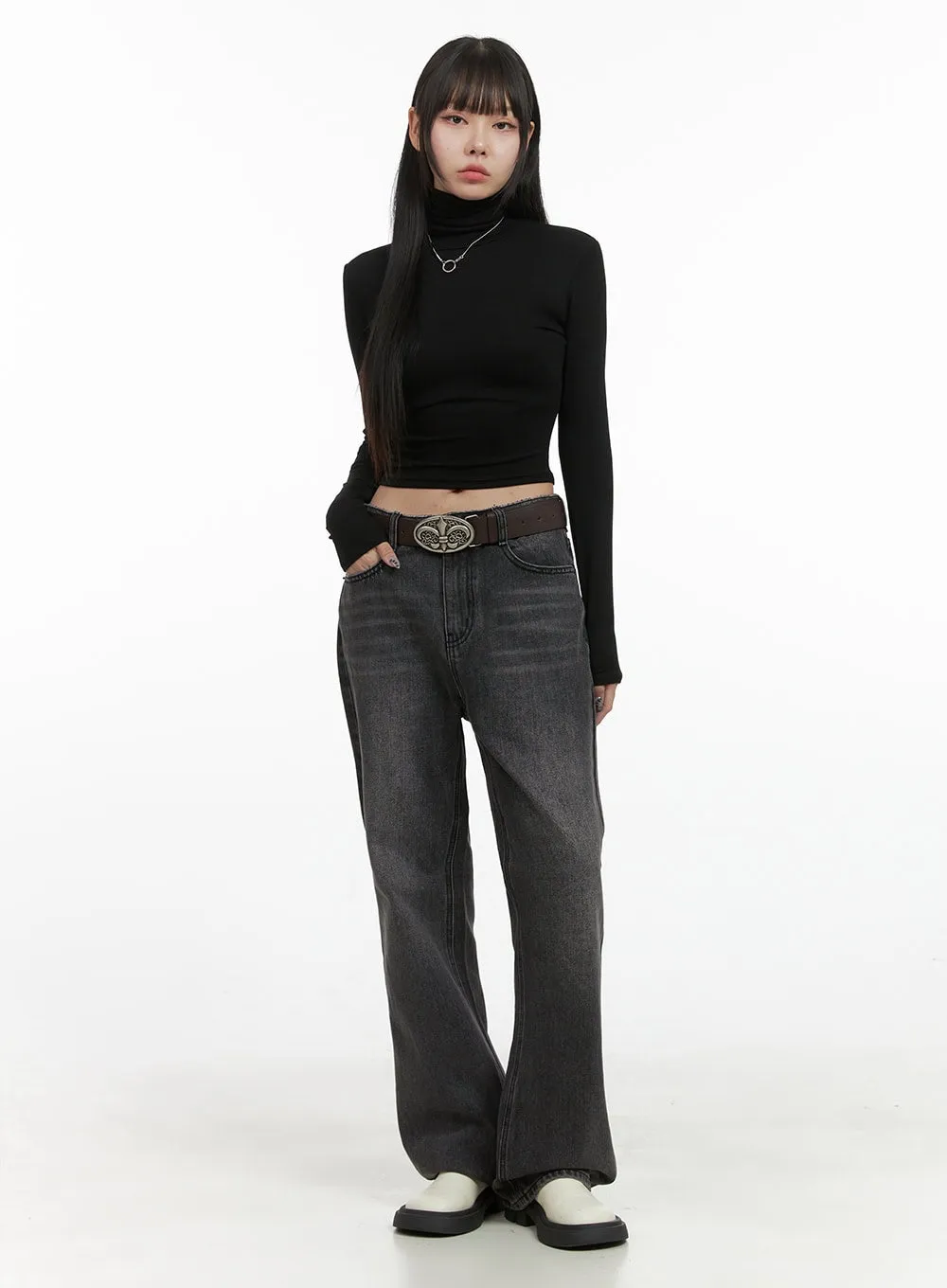 Libby Black Denim Bootcut Jeans OO401