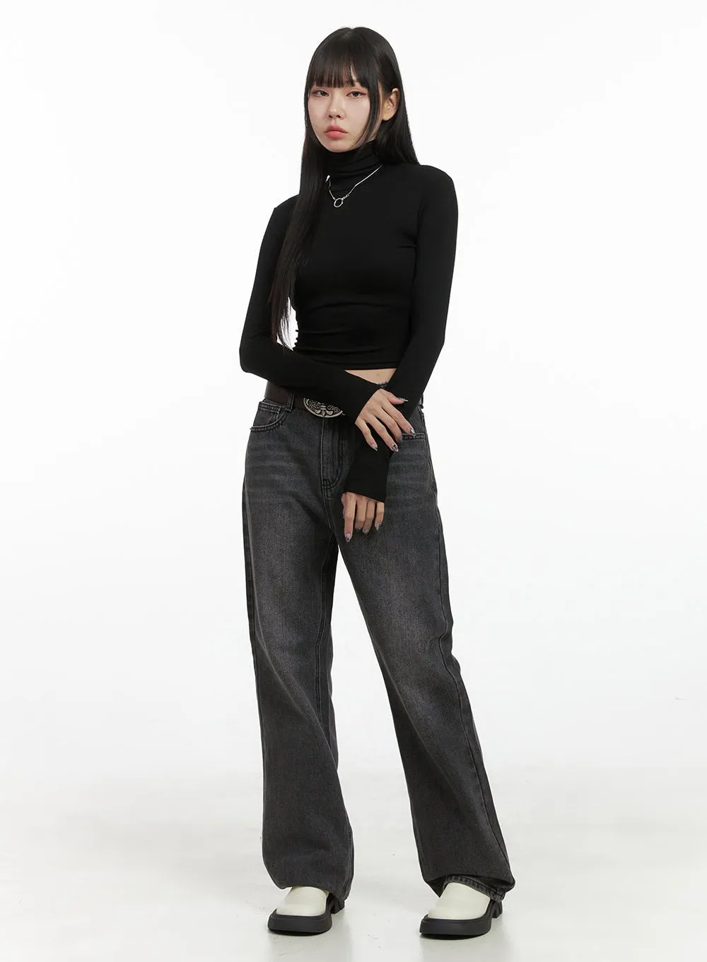 Libby Black Denim Bootcut Jeans OO401