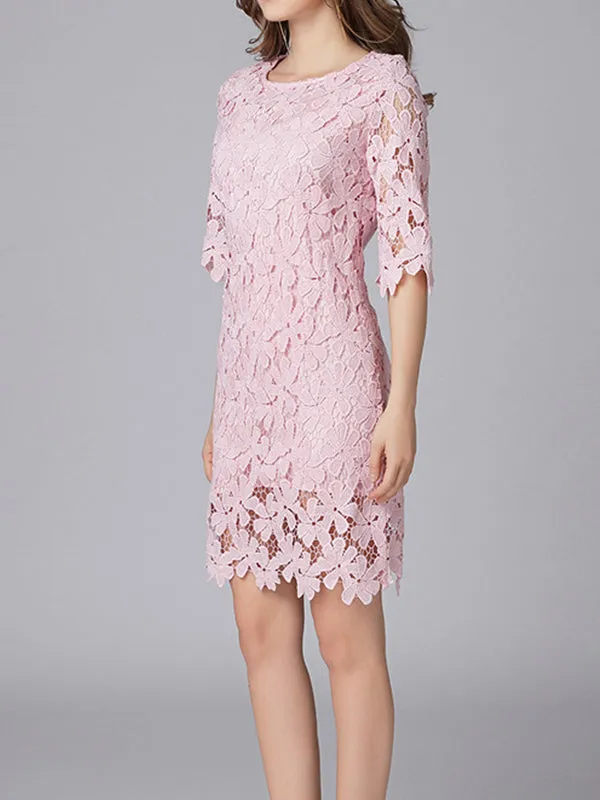 Linking Floral Lace Dress