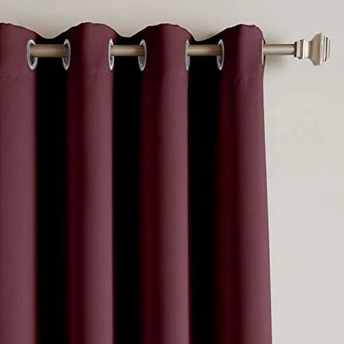 Macochico Waterproof Extra Wide Outdoor Curtains for Patio with Rustproof Grommets Drapes Panels for Pergola Cabana Beach Home Burgundy 150W x 102L (1 Panel)