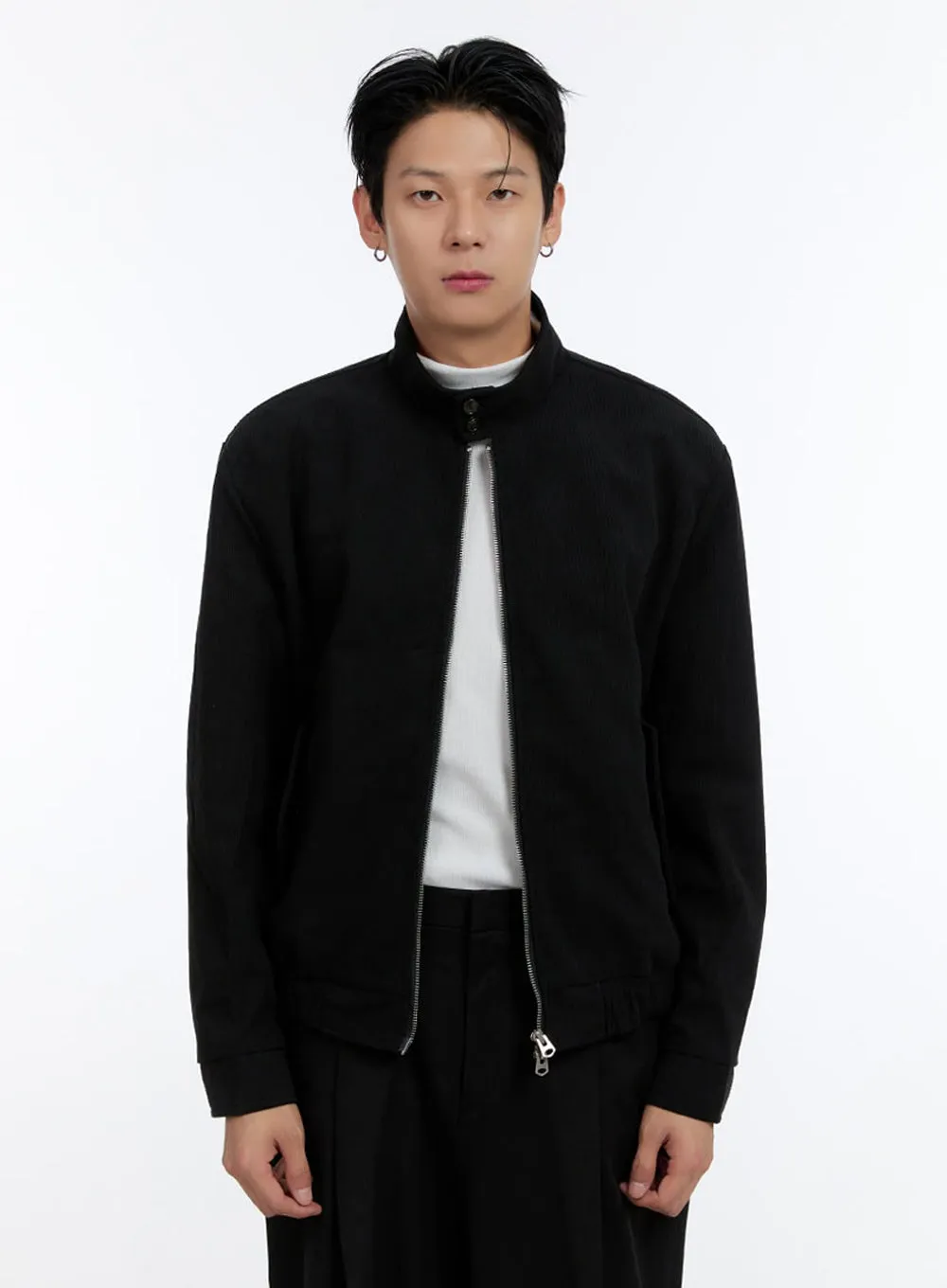 Men's Buttoned Zip-Up Jacket IO428