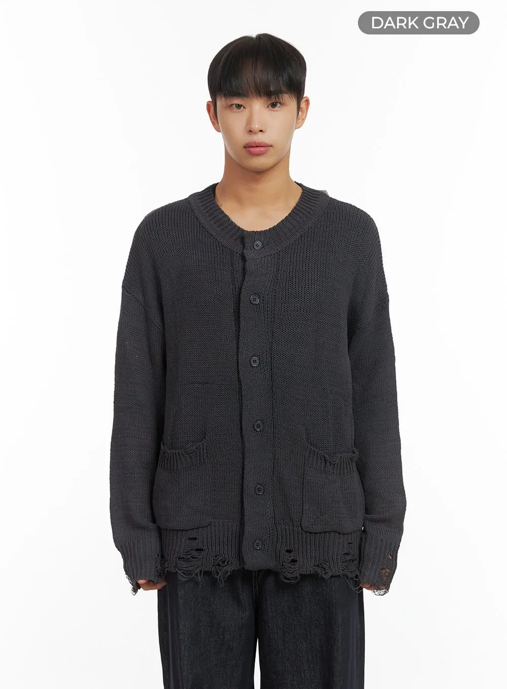 Men's Distressed Pocket Cardigan CO408