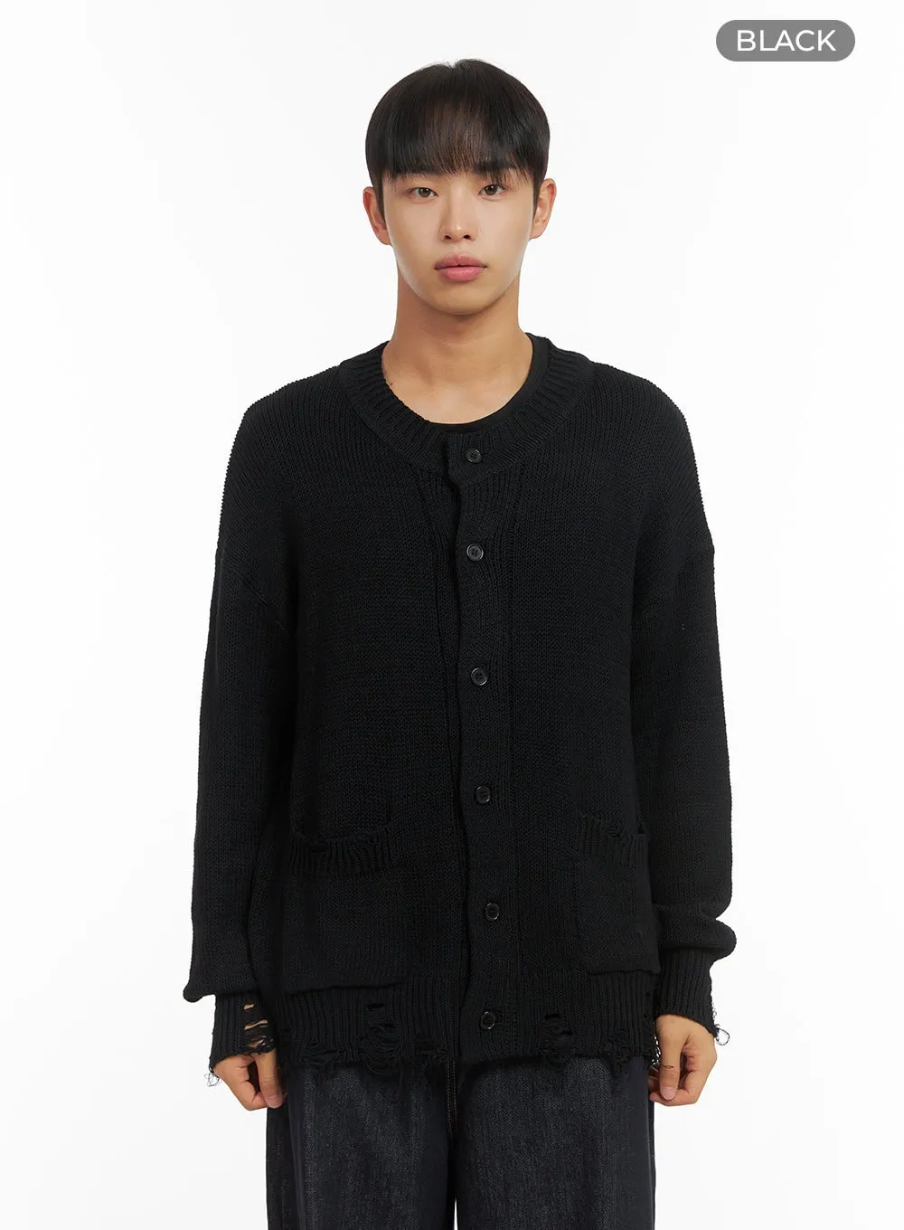 Men's Distressed Pocket Cardigan CO408