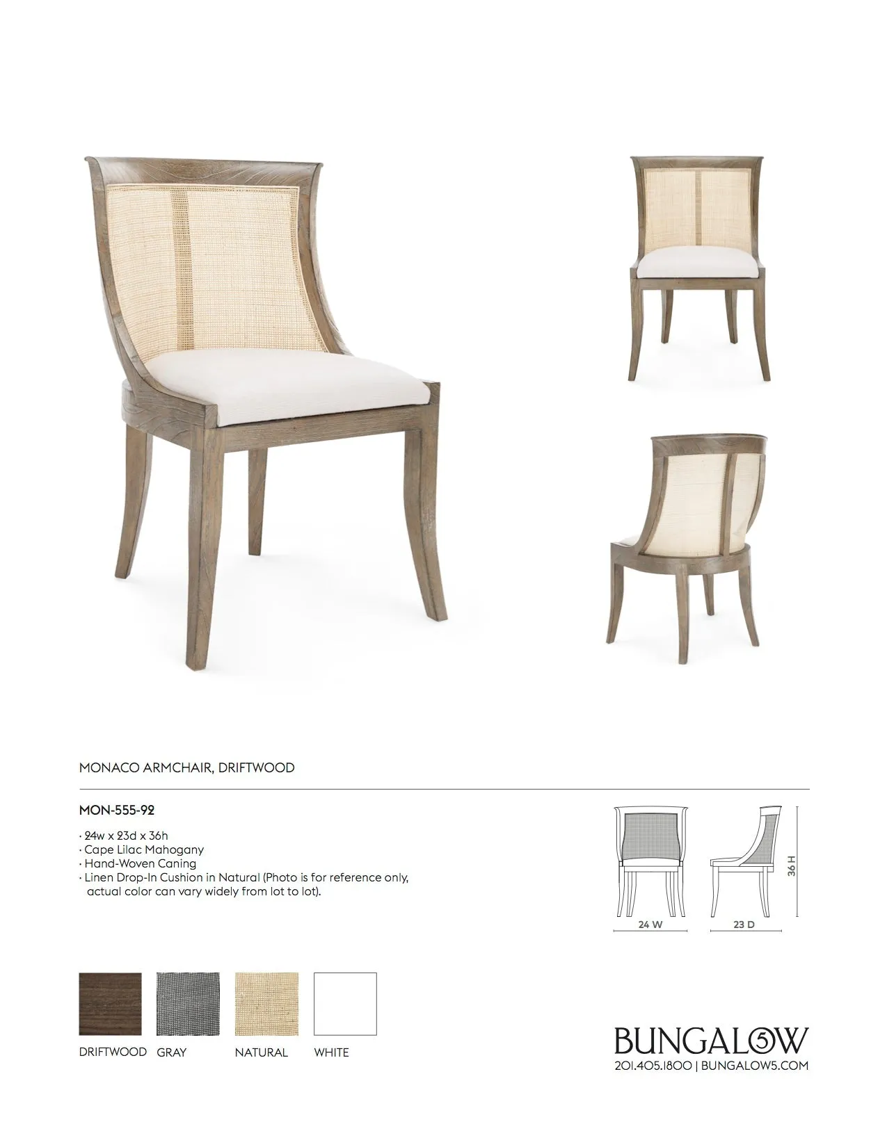 Monaco Armchair Driftwood Set