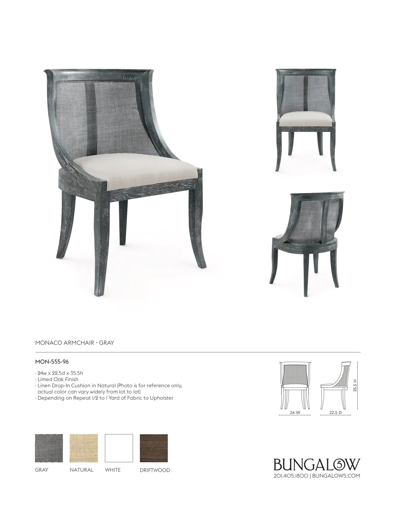 Monaco Armchair Gray Set