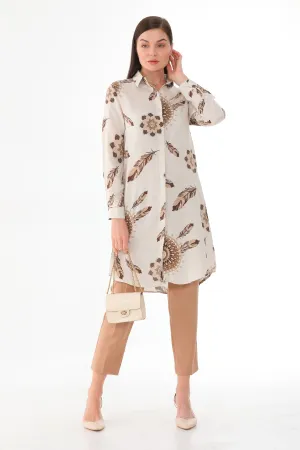 PL 201A Cotton Tunic Mink&Cream