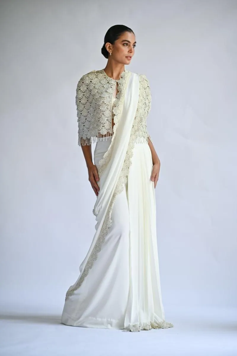 Sania Maskatiya - Reese - ORGANZA - White - Saree