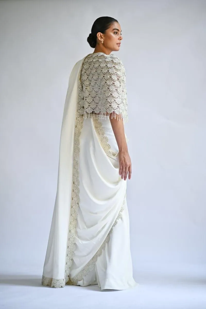 Sania Maskatiya - Reese - ORGANZA - White - Saree