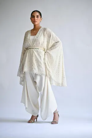 Sania Maskatiya - Solene - GEORGETTE CAPE - White - 2 Piece