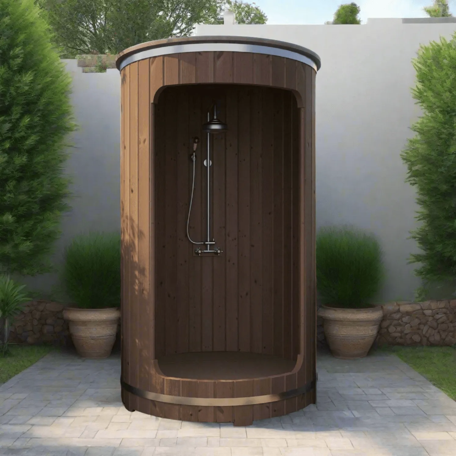 SaunaLife Model R3 Rain Series Outdoor Barrel Shower Kit